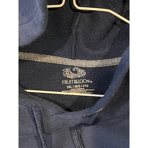 Fruit of the Loom Navy Full Zip Hoodie, Men's 2XL - Picture 3 of 3